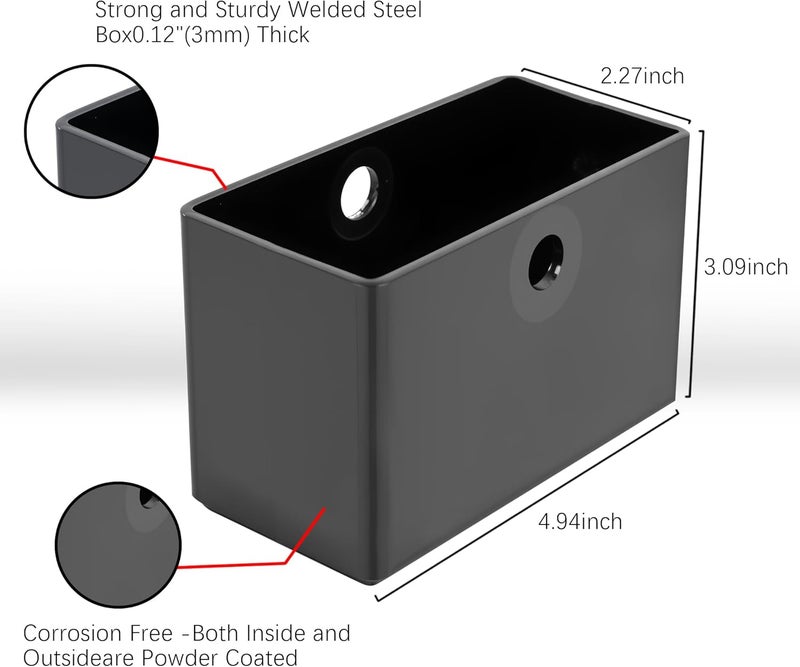 Mindoub 1-Pack 4" V-Groove Slide Gate Wheel with Welded Bracket Box, Heavy-Duty Solid Double Bearings, for Inverted V-Track Sliding Gates, 1 13/16" Width, 3000 Lbs Capacity (1) - Image 2